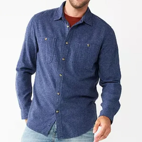 sonoma dress shirts Men's Long Sleeve Shirt Sz 2XL Bright Blue/White Plaid, Well Made! shirt Long sleeves V White Shirt Dress - Button-Up